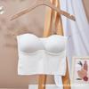 Camisola interior invisible de seda de hielo para mujer, ropa exterior, almohadilla para el pecho, ropa interior de una pieza sin costuras, parte superior de tubo sexy