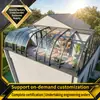 Solário/Estufa grande, de alta qualidade, elétrico para comércio exterior, apresentando um design de vidro deslizante, inteligente, em liga de alumínio e móvel