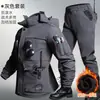 Nueva chaqueta táctica de montañismo impermeable, cálida, de corte holgado, multibolsillos, forrada de polar para otoño e invierno, conjunto transfronterizo