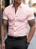 Camisa Masculina de Manga Curta Plus Size Transfronteiriça, Camisa Havaiana da Moda Cor Sólida com Estampa 3D