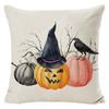 Funda de almohada de lino para Halloween Cuervo calabaza Amazon nuevo terciopelo piel de melocotón súper suave cojín de sofá almohada al por mayor