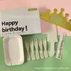 Conjunto de Louças para Bolo de Aniversário Conjunto de Louças Descartáveis Faca e Garfo para Bolo Louças Prato de Papel Faca e Garfo para Assar Prato
