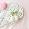 Novo Flor de Tulipa de Lã Tricotada Acessórios DIY para Grampo de Cabelo Bolsa Roupas Corda de Amarrar Lã Acessórios de Cereja