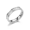 Anel de Titânio de Luxo de Alta Qualidade com Zircônia para Mulheres, Anel de Casal Ins Trendy 18K Que Não Desbota, Joia de Anel de Diamante