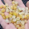 Contas espaçadoras de jade quartzo de Xinjiang, contas de jade soltas, contas espaçadoras de jade amarelo claro, acessórios de joias DIY