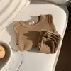 Roupa de Casa Infantil Roupas e Calças de Outono Infantis Meninos e Meninas Roupa de Casa para Bebê Malha Térmica de Algodão Pijamas Roupa de Casa Engrossada
