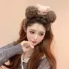 Tiara Fofa de Cabeça de Cachorro Chefe Desenho Animado Feminina 2025 Nova Tiara de Orelhas de Urso Grampo de Cabelo Gato Kt Peludo Acessório de Cabeça