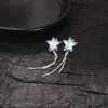 Fivela de Fone de Ouvido com Franja de Pentagrama de Cristal Moca Azul Fivela de Orelha de Headset Bluetooth Sem Fio Decoração Removível de Fivela de Diamante