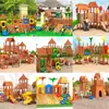 Equipo de Juego al Aire Libre para Niños Tobogán Combinado de Madera Marco de Escalada de Madera Maciza para Jardín de Infancia Juguete de Escalada con Tobogán