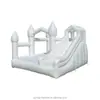 Castillo Inflable Blanco Puro con Cama Elástica y Tobogán, Castillo Inflable Temático de Boda, Trampolín Inflable Blanco para Eventos y Fiestas