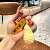 Colgante de peluche tejido a crochet cosas buenas suceden lana tejida a mano Caqui bueno Caqui suceden llavero para bolso accesorios pequeños
