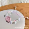 Pulsera de reloj con cuentas color café con leche, reloj de cuarzo simple y artístico estilo ins, retro versátil y de nicho para estudiantes y mujeres
