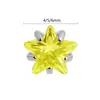 Binkes Serie Fresca de Verano Amarilla Zirconia Brillante Aleación de Titanio Joyería Cabeza de Repuesto para Aretes de Lóbulo, Piercings de Labio y Piercings de Nariz