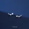 Joyería de Plata de Ley S925, Pendientes Elegantes, Pendientes de Estrella de Cinco Puntas, Joyería de Plata Estilo Coreano, Venta Directa desde la Fuente, Dropshipping