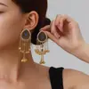 Pendientes largos con borlas, elegantes y sofisticados, con un toque de alta gama, únicos y atrevidos, de color dorado, pendientes exquisitos europeos y americanos