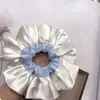 Estilo Coreano Anillo para el Cabello de Satén con Rayas Azules Grandes Intestino Grande para Mujer 2025 Nuevo Estilo Titular Cuerda para el Cabello Dulce Ballet Accesorios para el Cabello