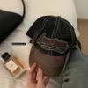 Gorra de Béisbol Inglesa Transfronteriza al por Mayor Versátil Visera Corta Sombrero para el Sol Circunferencia de Cabeza Grande Estilizadora del Rostro Gorra de Mezclilla Pico de Pato para Mujeres
