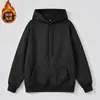 Sudadera nueva con forro de polar, gruesa, con capucha, ropa exterior cálida casual para hombre, moderna y elegante, corte holgado, top versátil