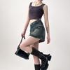Saia Jeans Elasticidade Cintura Alta Antifuro Feminina 2025 Tubinho Pequena Curta Primavera Nova Peça de Roupa Externa Versátil