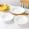 Plato Cerámico Estilo Simple Creativo Jingdezhen Porcelana de Hueso Blanca Pura Vajilla Cerámica Plato Hondo para Sopa Plato Grande para Cena
