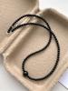 Collar de Cuentas de Ágata Negra Natural de Plata Esterlina S925 para Mujer, Diseño Nicho de Estilo Coreano, Exquisito Distintivo para el Día a Día, Cadena Clavicular Plateada