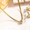 Collar de Acero Inoxidable con Forma de Corazón de Moda para Mujer con Diamantes Engastados a Mano, Set de Joyería de Moda Europeo y Americano