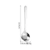 Acero Inoxidable 304 Plana Fondo Redondo Cuchara Hogar Mango Largo Cuchara para Sopa Cuchara Dorada Popular Cuchara para Postre Vajilla de Grado Alimenticio