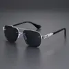 Gafas de Sol Cuadradas de Doble Puente de Venta Caliente Transfronteriza 2025, Estilo Europeo y Americano, Gafas de Sol de Moda Sencillas con Media Montura Aviador para Hombres y Mujeres