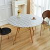 Producto Más Vendido Transfronterizo de Amazon: Cubierta Redonda para Mesa con Lazos, Mantel Redondo Impermeable y a Prueba de Aceite, Seda de Leche Estampada y Recubierta, Producto Más Vendido