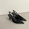 Sandália Feminina Chuyuji Verão Nova Estilo Francês Bico Fino Salto Agulha Moda Salto Alto com Tira no Tornozelo