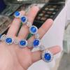 Conjunto de collar de clavícula de lujo con calcedonia blanca hielo bañada en plata y ágata en polvo suave, collar y pulsera de jade para mujer