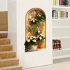 Papel de Parede Simples de Planta Verde em Vaso Imitação de Pintura a Óleo Adesivos de Parede Decorativos Parede de Fundo para Sala de Estar Decoração de Casa Adesivos de Parede Autoadesivos Pvc