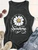 AliExpress Amazon Venta Caliente Top sin Mangas con Estampado Floral para Primavera y Verano Camiseta Cuello Redondo Pulóver Chaleco Comercio Exterior Mujer