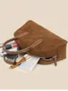 Bolsa Bowling de Couro Camurça Coreana de Nicho High-End Primavera/Verão 2026 Bolsa Boston Feminina Retrô Simples Elegante