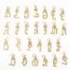 Colar Brincos Pingente Letra Minúscula DIY Diamante Microcravejado Ouro 18K Preservação de Cor Popular Transfronteiriço Joias Pingente de Cobre Puro