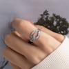 Nuevo Anillo de Dedo Abierto de Herradura Elegante de Lujo Ligero con Micro-incrustaciones de Zirconia, Personalizado, Moderno, Nicho, con Estilo de Gota de Agua