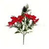 Decoraciones de mesa de Navidad, decoraciones navideñas transfronterizas de frutos rojos, piñas artificiales y decoraciones de mesa con bayas, mini árbol de Navidad