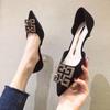 Zapatos de Tacón Alto Elegantes con Pedrería 2025, Zapatos de Salón, Tacones de Aguja, Estilo Pequeño Fragante, Deseo Puro, Estilo Nuevo, Estilo Hermana Real, Primavera y Verano