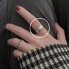 Anel Aberto Doce Fresco Criativo Simples Liso Estilo Coreano e Japonês para Mulheres, Anel de Dedo Indicador Corrente Trançada Retrô Fashionável Personalidade Tendência