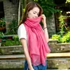 Novo Cachecol Artístico Quente de Algodão e Linho Outono/Inverno 2026 para Mulheres, Xale Grande Versátil da Moda para Senhoras, Cor Sólida para Ar Condicionado
