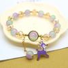 Pulsera Nueva de Moda Famosa en Internet para Estudiantes para Mujeres, Pulsera Dulce de Dibujos Animados de Cristal Transparente Hielo