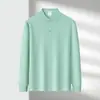 Camisa Polo de Solapa Unisex para Negocios Estampable Primavera Otoño Cuatro Estaciones Manga Larga Top de Trabajo para Empresa