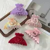 Ácido Acético Color Flor Rosa Pinza de Agarre Nuevo Sentido Avanzado Etiqueta Dorada Letra Pinza de Tiburón Parte Trasera Pinza para Recoger Cabello Alto