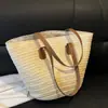Bolsa de Palha Tote para Mulheres, Versátil para Primavera e Verão, Bolsa Diária de Praia, Bolsa de Ombro Fashion Listrada Estilo Retro Francês