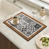 Tapete absorbente para cafetera transfronterizo Tapete para secar platos y cuencos Tapete escurridor de barra antideslizante Tapete para superficie de mesa de cocina Tapete desechable para mesa de comedor