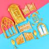 Flip sugar mold European porta e janela molde de bolo clássico villa castelo porta chocolate silicone molde ferramentas de cozimento