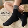 Invierno Nuevo Calcetines de Felpa de Rayas Verticales a Juego de Color para Mujer Casual Moderno Combinable Calcetines de Mujer Cálidos con Forro Polar de Tubo Medio