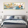 Pintura de cabecera para un dormitorio tranquilo y agradable, pintura decorativa orientada al oeste para el cabecero, pared de fondo de sofá, pintura colgante autoadhesiva con motivo de montaña