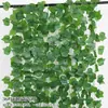 Decoração de Folha Verde de Rattan Artificial Vinha de Folhas Falsas Flor de Teto de Plástico Vinha Cobertura de Tubo de Água Flor de Folha Verde de Ar Condicionado