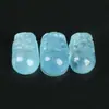 Colgante Pixiu Natural de Aguamarina Desnudo Colgantes de la Fortuna Adornos Pulsera de Cristal Azul Collar Accesorios DIY Venta al por Mayor